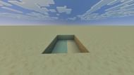 Redstone Ready flat world is filled with sandstone layers. (Image via Sportskeeda Gaming || Mojang Studios)